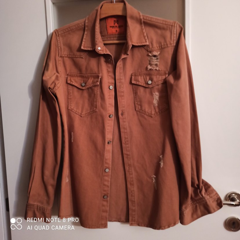 Düğmeli Kahverengi Kot Kadın - Görsel 5