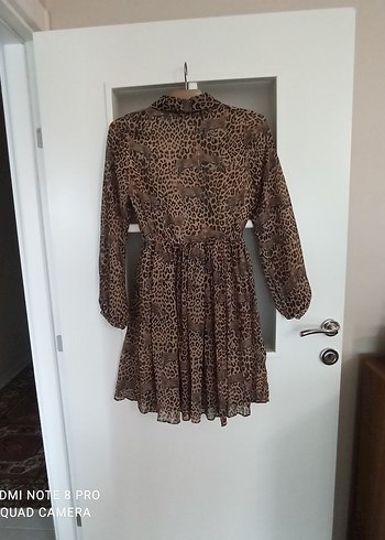 Leopar Desenli Kadın Mini Gömlek - Görsel 6