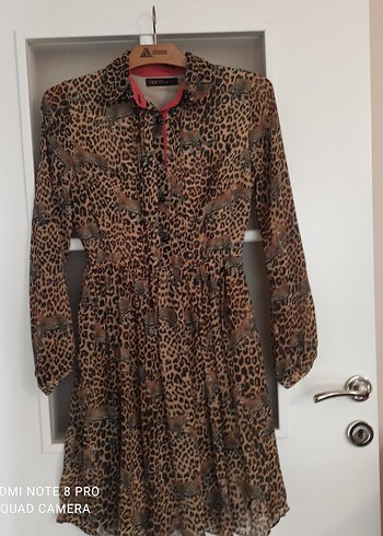 Leopar Desenli Kadın Mini Gömlek - Görsel 2