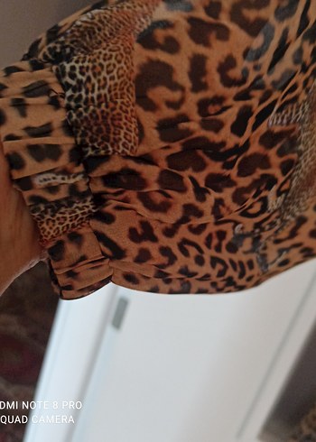 Leopar Desenli Kadın Mini Gömlek - Görsel 3