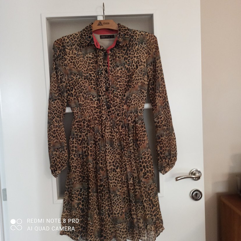 Leopar Desenli Kadın Mini Gömlek - Görsel 2