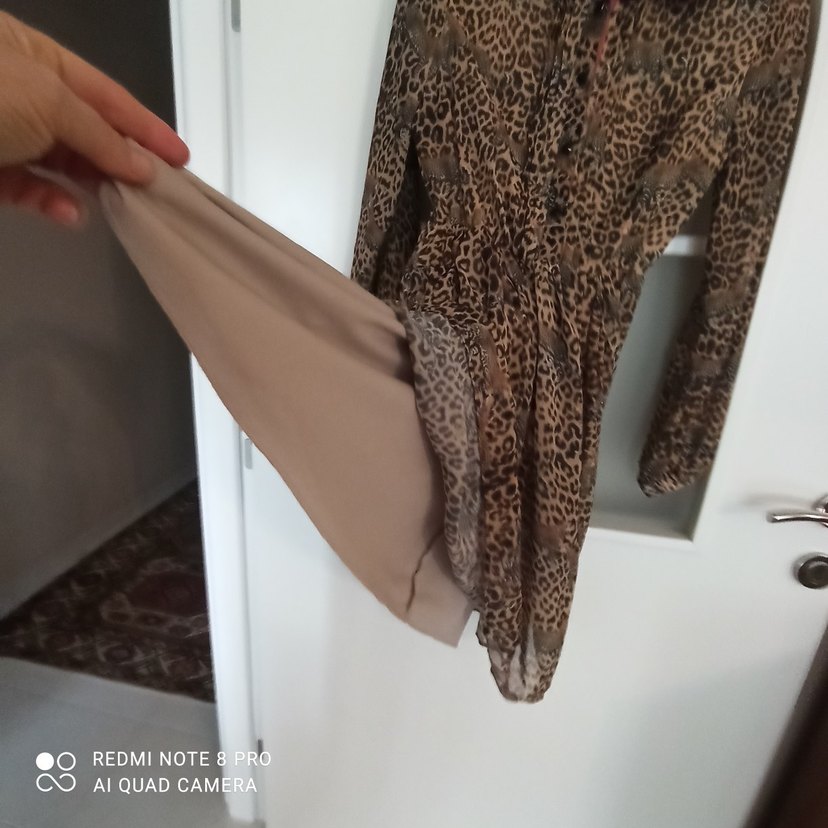 Leopar Desenli Kadın Mini Gömlek - Görsel 5