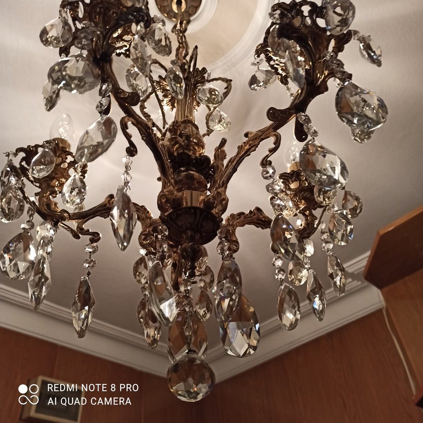 Altın Renkli Kristal Avize - Görsel 2