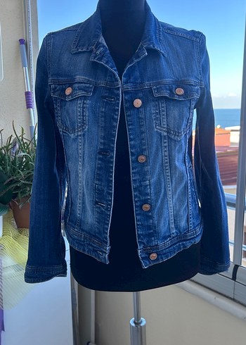 Mango Düğmeli Mavi Denim Kadın Ceket