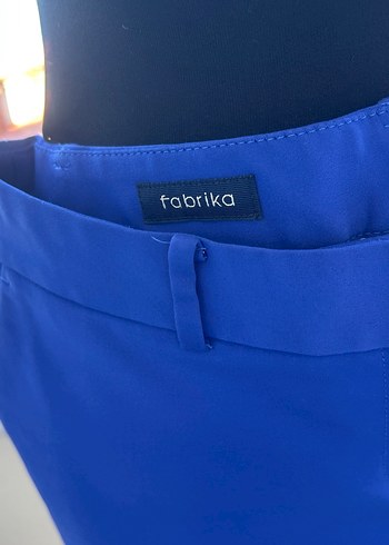 m Beden Mavi Kemerli Kadın Kumaş Pantolon