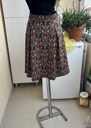 Kahverengi Bohem Desenli Mini Etek - Görsel 3