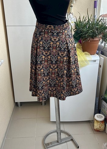 Kahverengi Bohem Desenli Mini Etek - Görsel 2