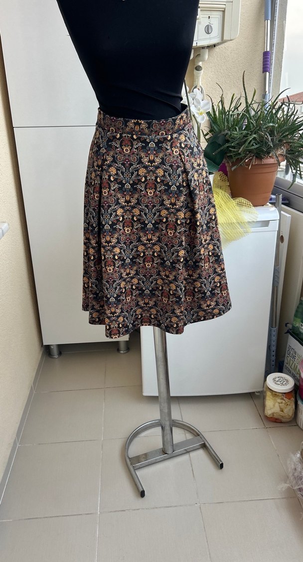 Kahverengi Bohem Desenli Mini Etek - Görsel 3