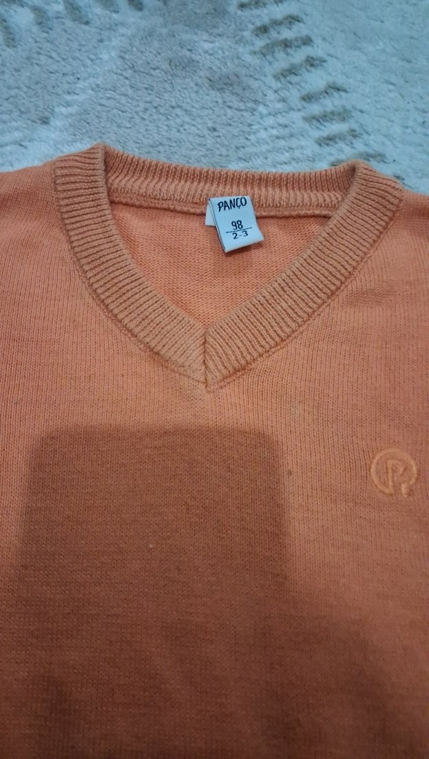 Bej V Yaka Erkek Triko Kazak - Görsel 2