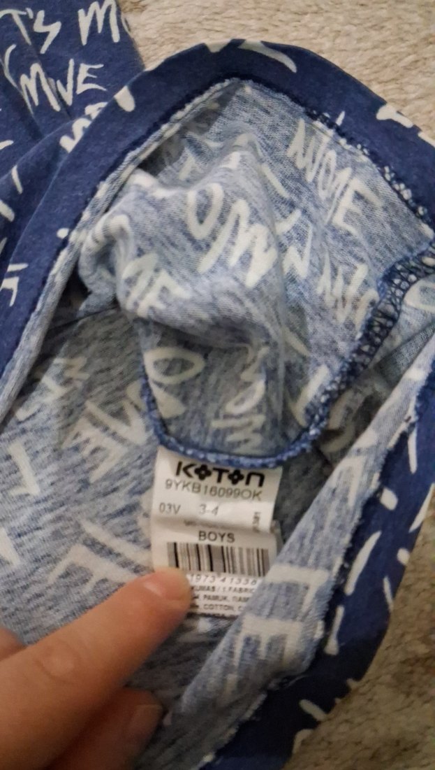 Erkek Çocuk Mavi Baskılı Uzun Kollu Tişört - Görsel 3