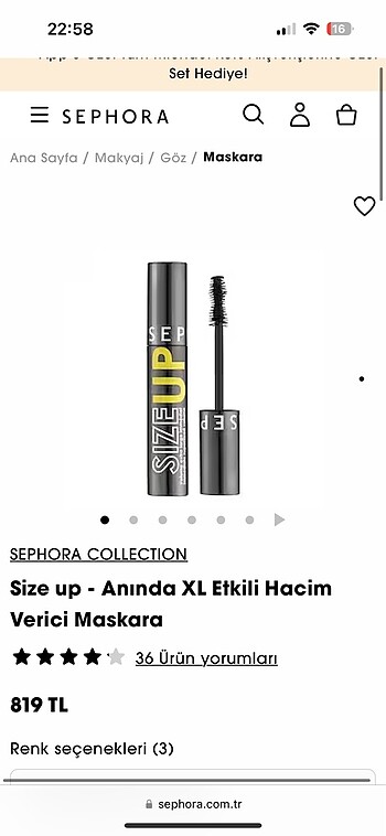 sephora sıze up