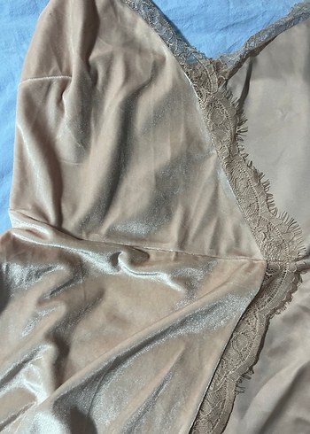 Bej Parlak Midi Bohem Kadın Elbise - Görsel 2