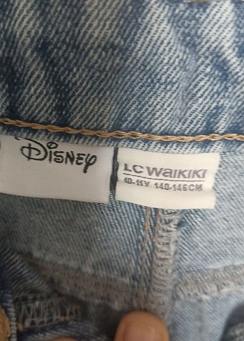 10 Yaş Beden mavi Renk mavi Baskılı Düğmeli kız çocuk Jean