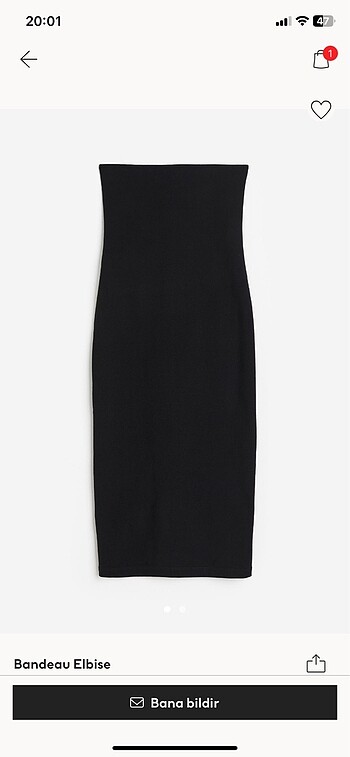 straplez pamuklu midi h&m elbise