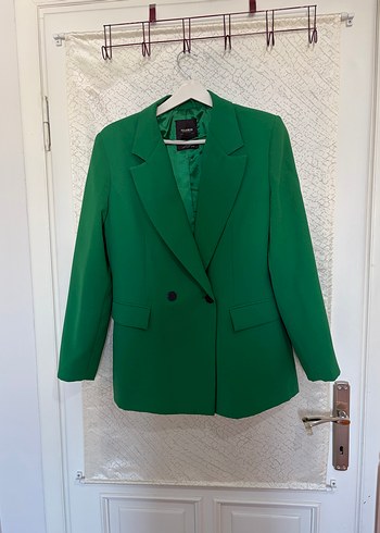 Pull and Bear Pull Bear Yesil Tek Dugmeli Blazer Ceket