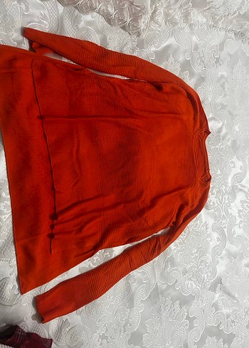 Kırmızı Triko Kadın Kazak - Görsel 5