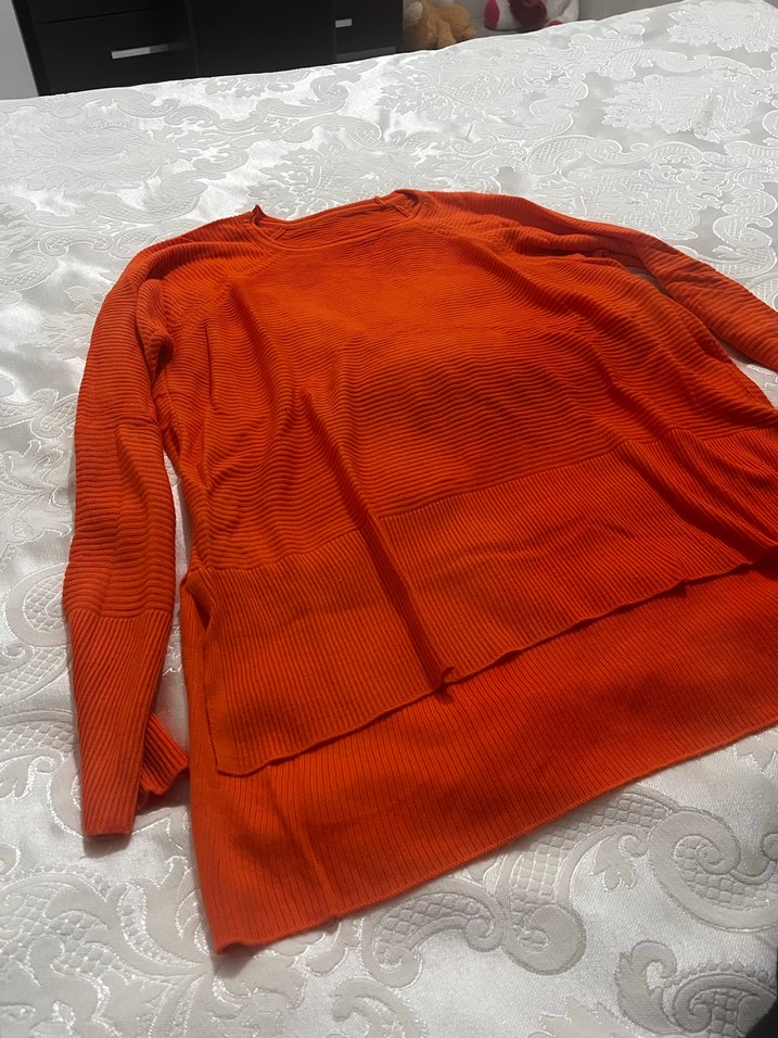 Kırmızı Triko Kadın Kazak - Görsel 3