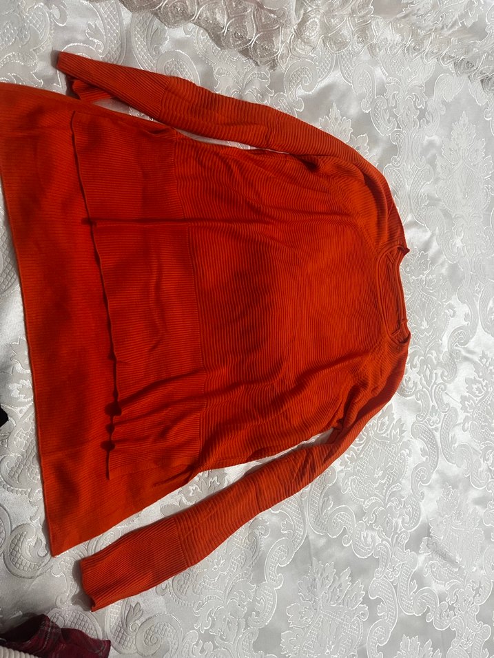 Kırmızı Triko Kadın Kazak - Görsel 5