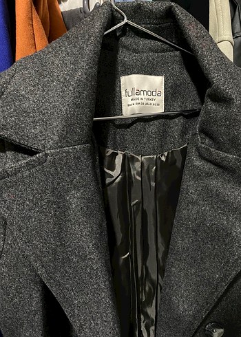 Gri Çift Düğmeli Kaban - Görsel 3
