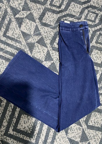 Kadın Mavi Uzun Paça Denim Jean - Görsel 2