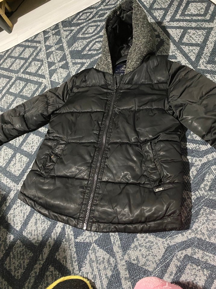 Siyah Erkek Deri Kürklü Mont - Görsel 2