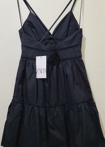 s Beden siyah Renk V Yaka Siyah Mini Strappy Elbise