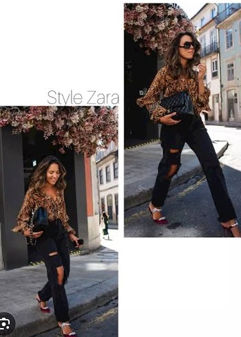 Zara Leopar Desenli Gömlek