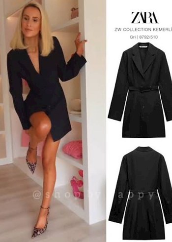 Zara Düğmeli Kadın Midi Blazer Elbise