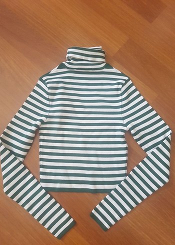 s Beden Çizgili Balıkçı Yaka Kadın Kazak