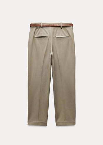 Kadın Haki Regular Fit Cigarette Pantolon - Görsel 5