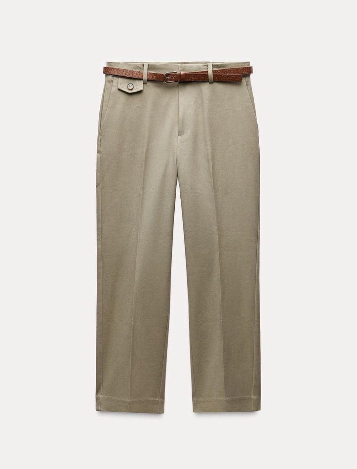 Kadın Haki Regular Fit Cigarette Pantolon - Görsel 4