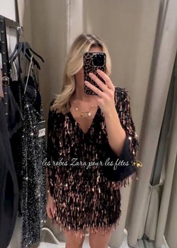 Zara Payetli  Elbise - Görsel 3