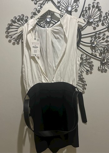 Siyah Deri Kemerli tulum - Görsel 7