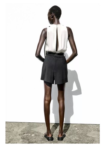 Siyah Deri Kemerli tulum - Görsel 3