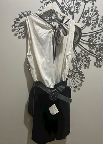 Siyah Deri Kemerli tulum - Görsel 8