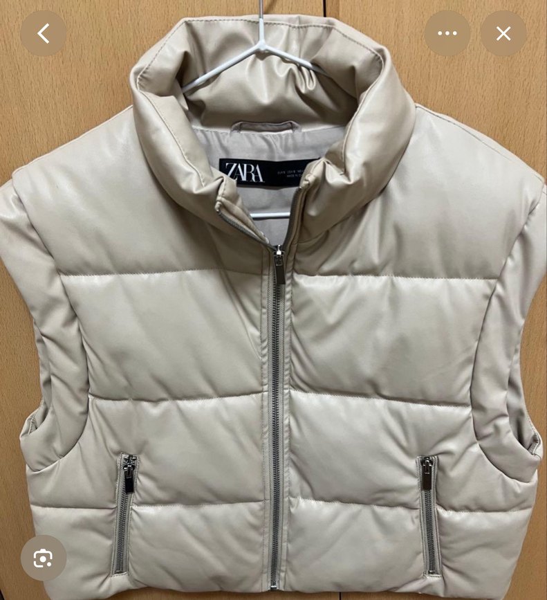 Bej Kadın Midi Şişme Yelek Yüksek Yakalı - Görsel 2