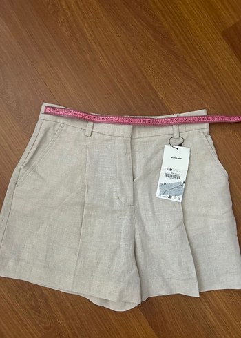 Bej Keten şort - Görsel 3