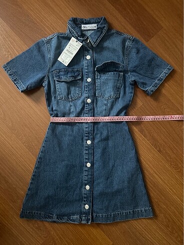 xs Beden mavi Renk Zara denim elbise