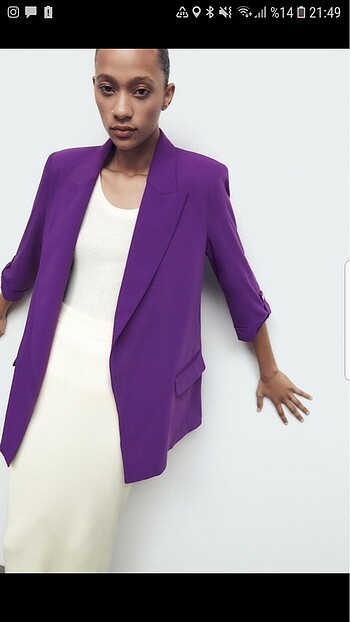 s Beden mor Renk Zara blazer