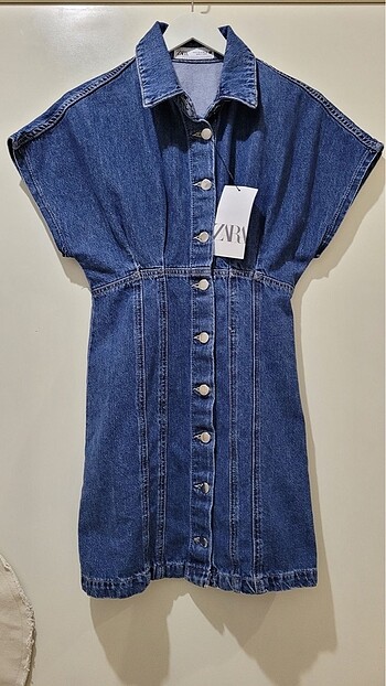 s Beden mavi Renk Zara Denim elbise