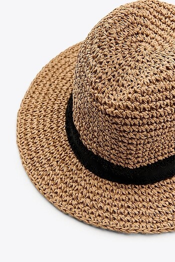 Beden camel Renk ZARA KONTRAST ŞERİTLİ ŞAPKA