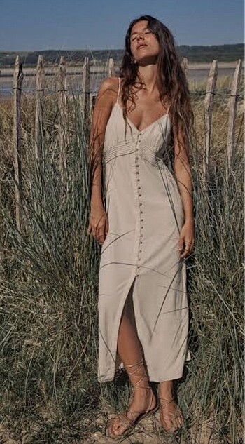 ZARA KETEN ELBİSE