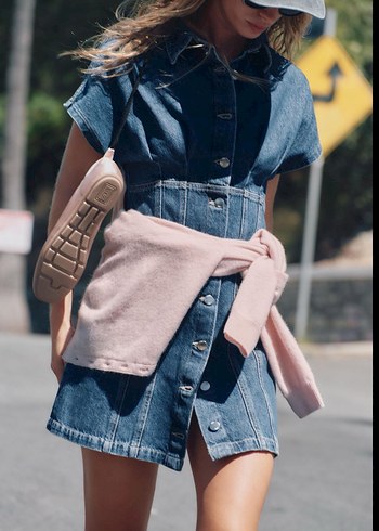 Zara Zara Denim Mini Elbise