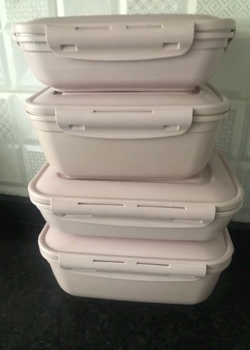 Pastel Pembe Saklama Kabı Seti - Görsel 3