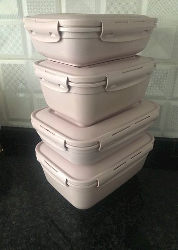 Pastel Pembe Saklama Kabı Seti - Görsel 2