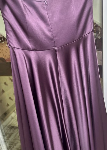 Mor Straplez Uzun Abiye Elbise - Görsel 4