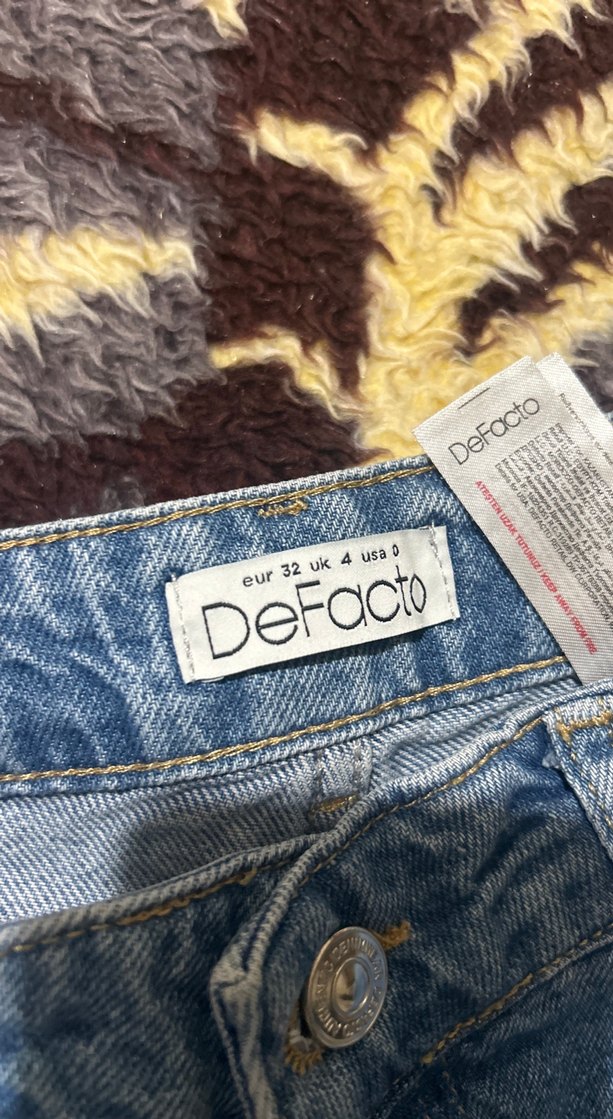 Kadın Koyu Mavi Bol Kesim Denim Pantolon - Görsel 3