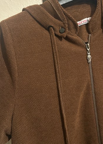 Kadın Kahverengi Uzun Kapüşonlu - Görsel 2