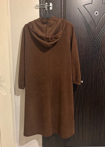 Kadın Kahverengi Uzun Kapüşonlu - Görsel 5