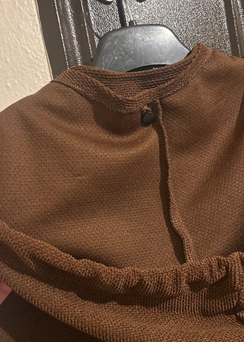 Kadın Kahverengi Uzun Kapüşonlu - Görsel 4